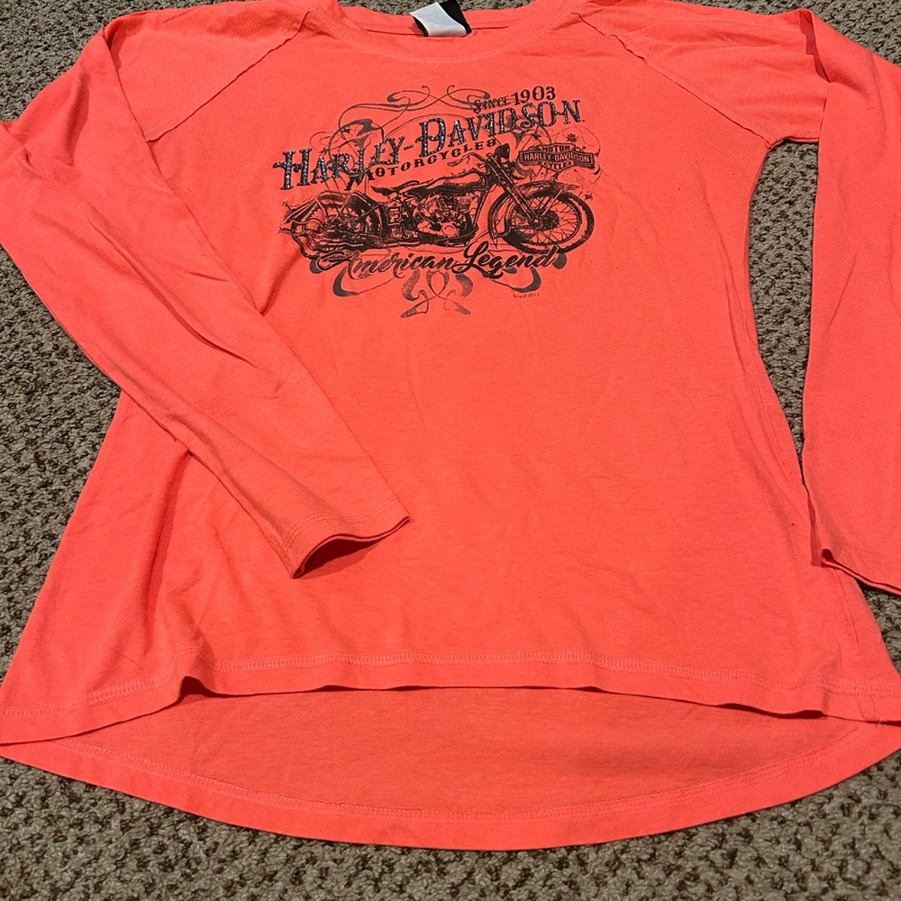 Harley-Davidson Vibrant Coral Long Sleeve Shirt
